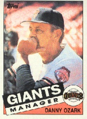 1985 Topps Baseball Cards      365     Danny Ozark MG